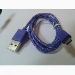 Micro USB Кабель 1 метр шнур плетенный