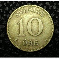 Швеция 10 эре 1919 год СЕРЕБРО