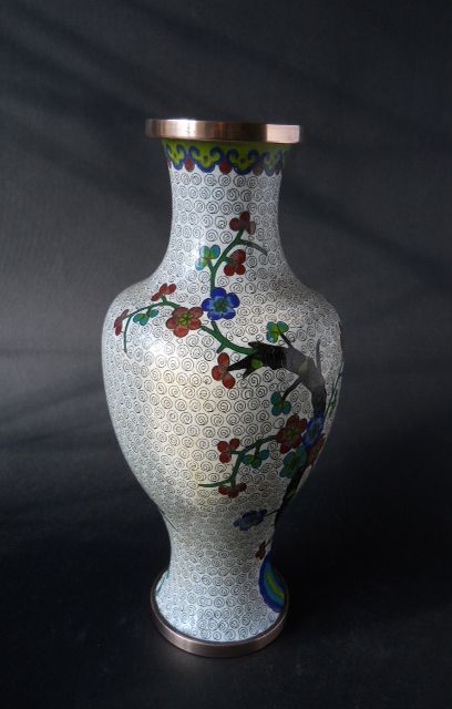 Фото 9. Винтажная Китайская декоративная ваза с изображением сакуры