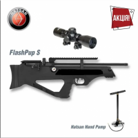 Пневматична pcp гвинтівка hatsan flash-pup s set (з насосом та оптикою 4х32)