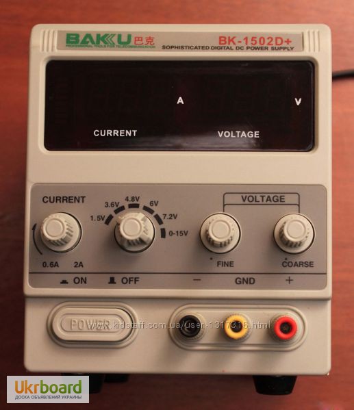 Фото 5. Лабораторный блок питания цифровой BAKU 1502D+ 15В 2А Цифровая индикация напряжения