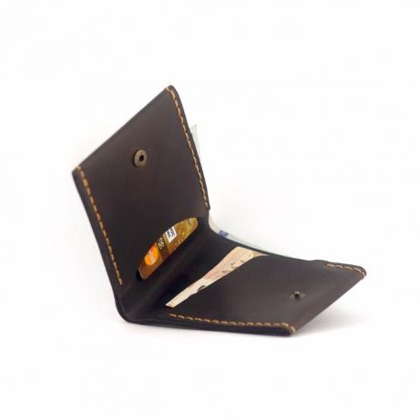 Фото 3. Тонкий кожаный кошелёк - мужской маленький портмоне, бумажник +Подарок