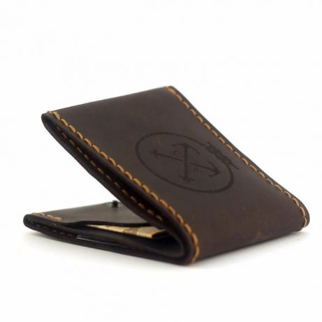 Фото 4. Тонкий кожаный кошелёк - мужской маленький портмоне, бумажник +Подарок