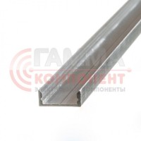 Алюминиевый профиль анодированный для светодидных лент пф-18 накладной, 2м
