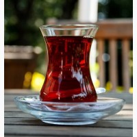 Набор стаканов-армудов для турецкого чая с блюдцем 6 шт Армуду Богмалы LAV Чайные стаканы