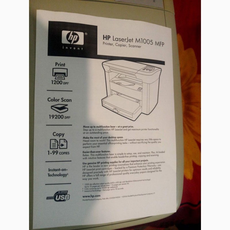 Фото 5. МФУ лазерный HP LaserJet M1005 MFP Чипов нет 12-й картридж Win10