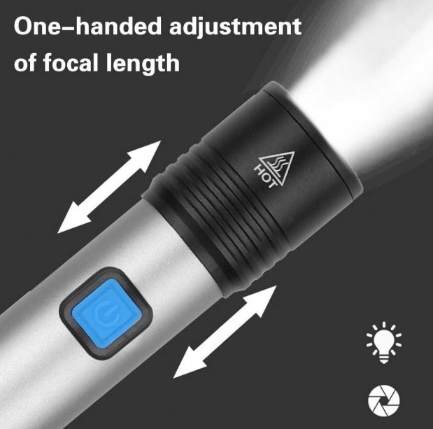 Фото 3. Аккумуляторный фонарь Flashlight из алюминия 500 м режимів роботи: 3