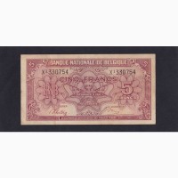 5 франков 1943г. X1 330754. Бельгия