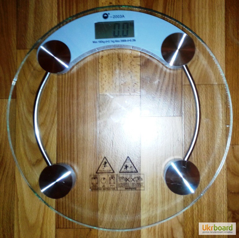 Фото 2. Весы напольные стеклянные круглые электронные (7-180 кг)