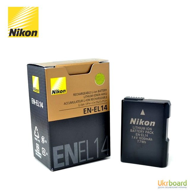 Фото 3. Аккумулятор EN-EL14 для Nikon D3100 D3200 D3300 D5100 D5200 D5300