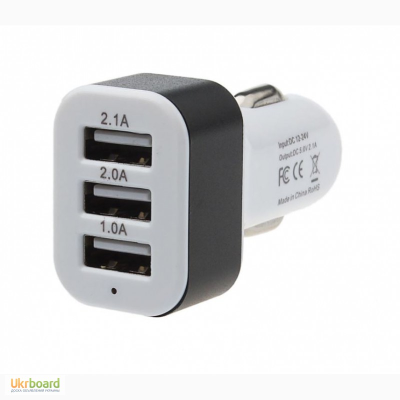 Продам: 3 USB мощная универсальная зарядка с индикацией в прикуриватель