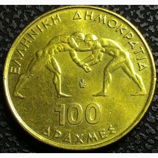 Греция 100 драхм 1999 год ЮБИЛЕЙНАЯ