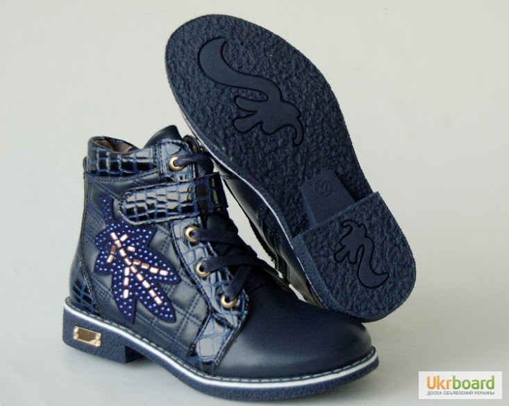 Фото 5. Демисезонные ботинки для девочек GFB арт.G232 темно-синий 32-37р
