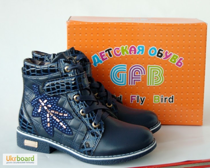 Фото 8. Демисезонные ботинки для девочек GFB арт.G232 темно-синий 32-37р