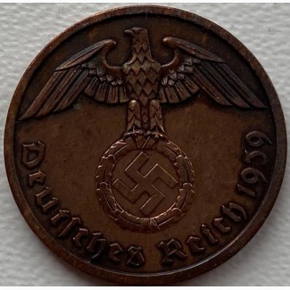 Германия 2 пфеннига 1939 F год Третий Рейх! д214 ОТЛИЧНЫЙ СОХРАН
