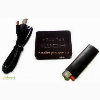 Ультратонкий сплиттер 1х2 USB-питание HDMI 1080р 1.4 до 20 метров