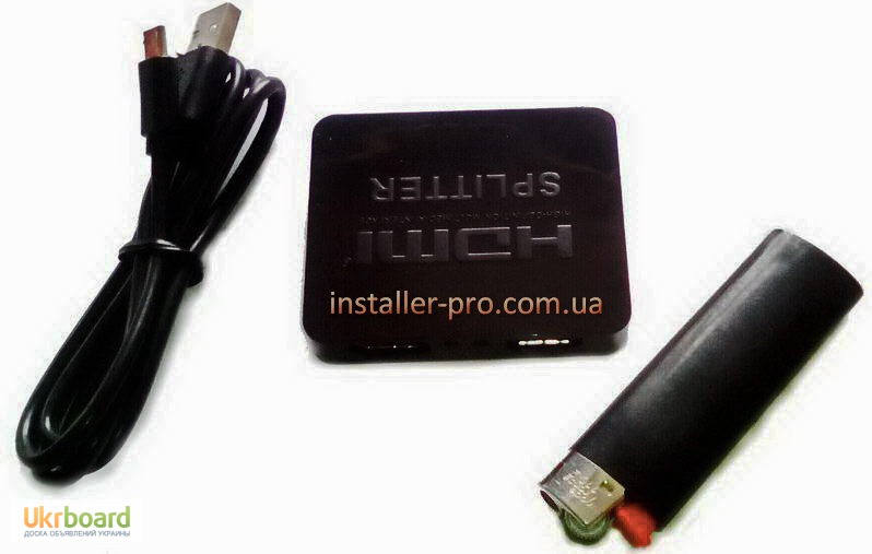 Ультратонкий сплиттер 1х2 USB-питание HDMI 1080р 1.4 до 20 метров