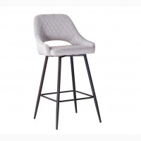 Барный стул высокий барный Арно Н, 108х50х53 см, мягкий, велюр серый