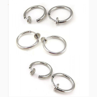 Cерьги 2шт кольцо обманка для пирсинга 10 мм (носа, ушей, губ). Украшения для пирсинга