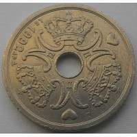Дания, 2 кроны 1992 год Никель, 24, 5 мм, вес 5, 9 г