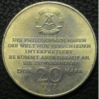 Германия 20 марок 1983 год КАРЛ МАРКС
