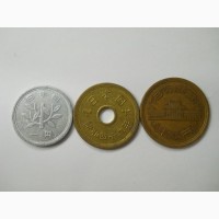 Монеты Японии (3 штуки)