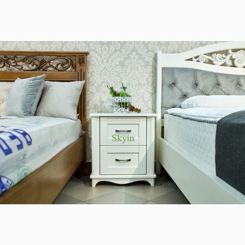 Фото 9. Двуспальная деревянная кровать Славия с тумбами 2шт