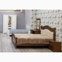 Деревянный спальный гарнитур Эмилия с резьбой