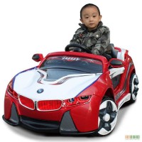Детский электромобиль BMW i8 VISION 12V, 2 мотора, красный
