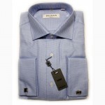 Брендовая мужская рубашка с длинным рукавом и запонками Balmain №543 size ХL, ХХL, ХХХL