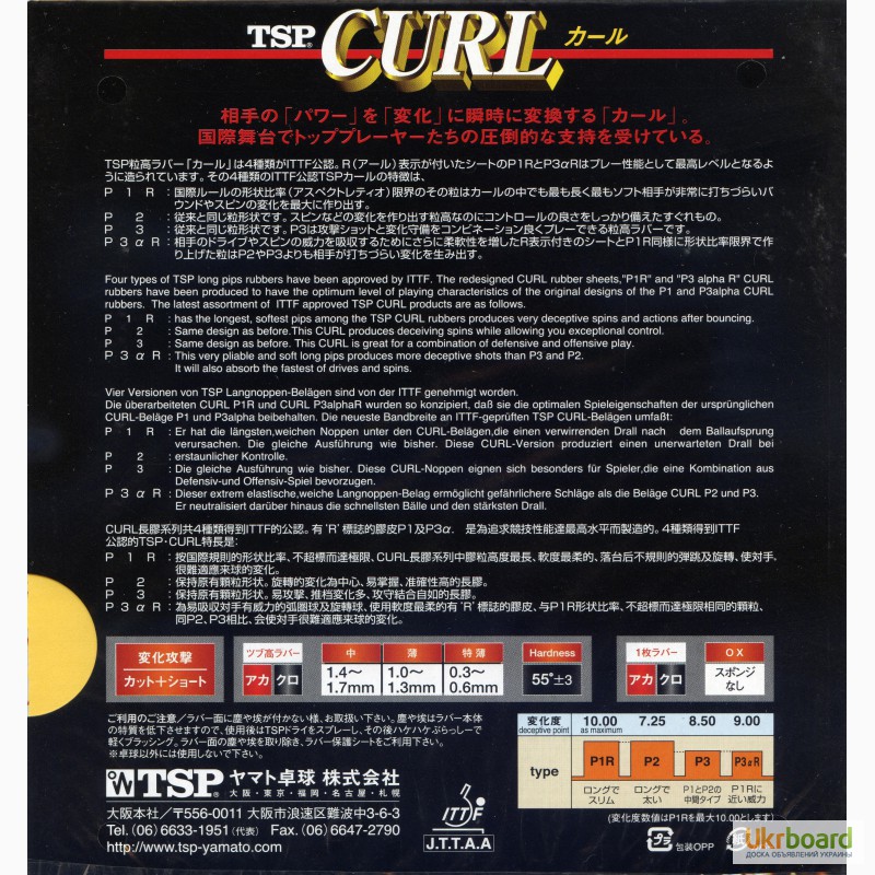 Фото 2. Накладка для тенісної ракетки TSP Curl P-1R