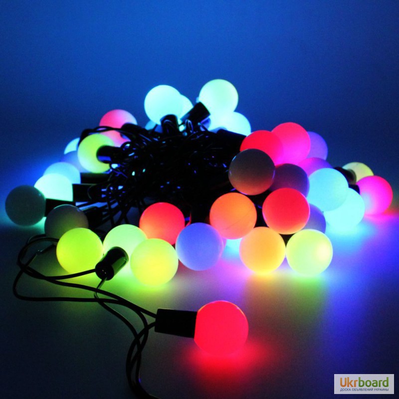 Фото 3. Елочные led гирлянды шарики, новогодние светодиодные гирлянды для украшения деревьев