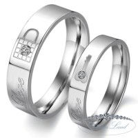 Замочок с ключиком Парные кольца для влюбленных из нержавеющей медицинской стали. кольцо