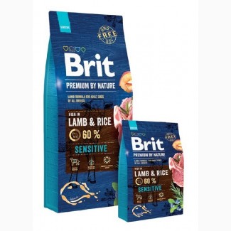 Брит Премиум Сенситив Ягненок корм для собак Brit Premium Adult Sensitive Lamb Riсe