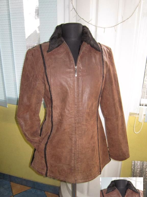 Классная тёплая женская кожаная куртка. Германия. Лот 870