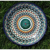 Ляган узбекская тарелка для подачи плова керамический ручная роспись Узбекская тарелка