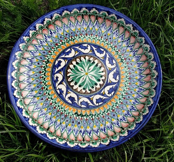 Фото 12. Ляган узбекская тарелка для подачи плова керамический ручная роспись Узбекская тарелка