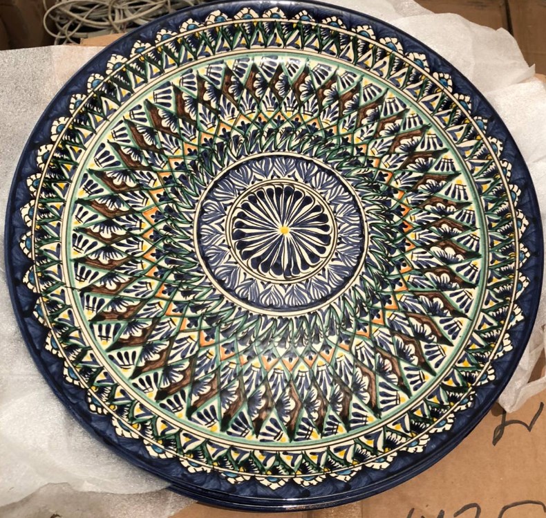 Фото 13. Ляган узбекская тарелка для подачи плова керамический ручная роспись Узбекская тарелка