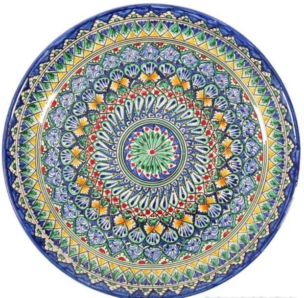 Фото 18. Ляган узбекская тарелка для подачи плова керамический ручная роспись Узбекская тарелка