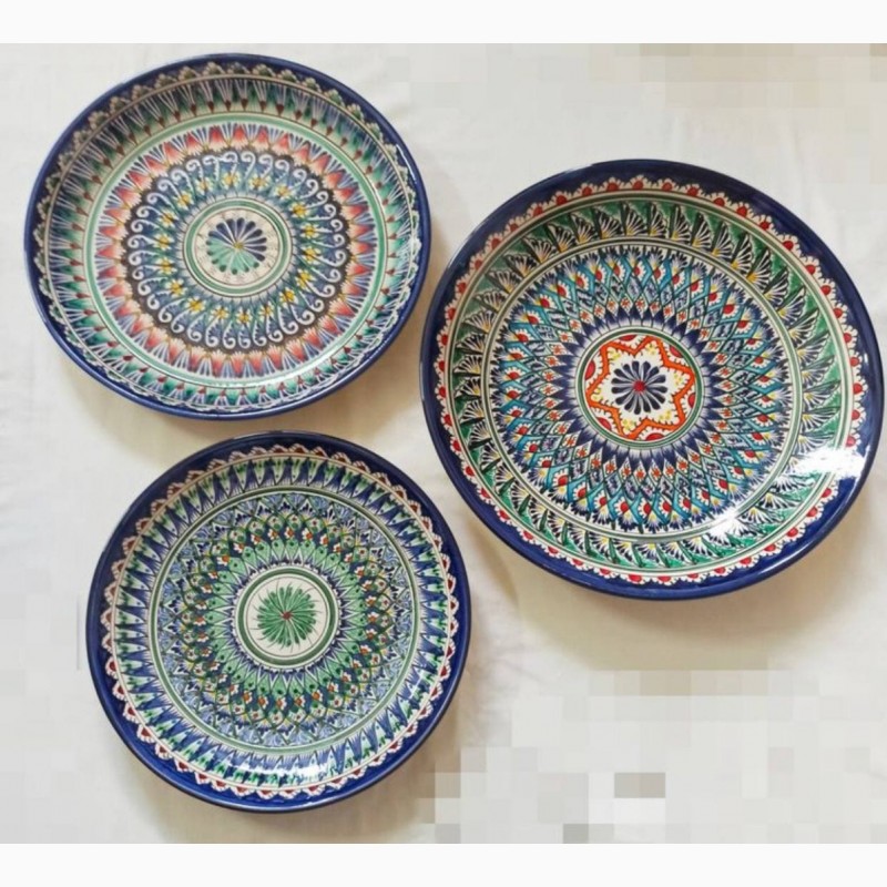 Фото 4. Ляган узбекская тарелка для подачи плова керамический ручная роспись Узбекская тарелка