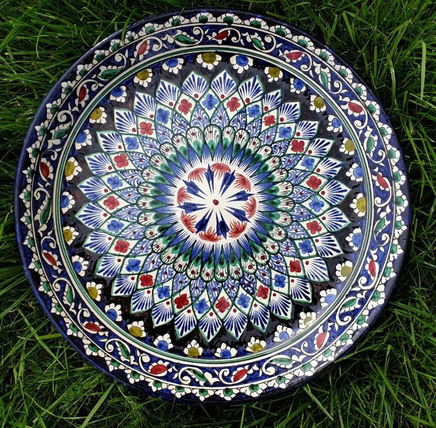 Фото 5. Ляган узбекская тарелка для подачи плова керамический ручная роспись Узбекская тарелка
