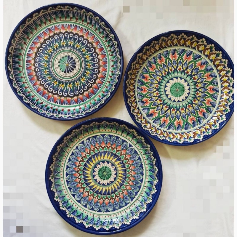 Фото 6. Ляган узбекская тарелка для подачи плова керамический ручная роспись Узбекская тарелка