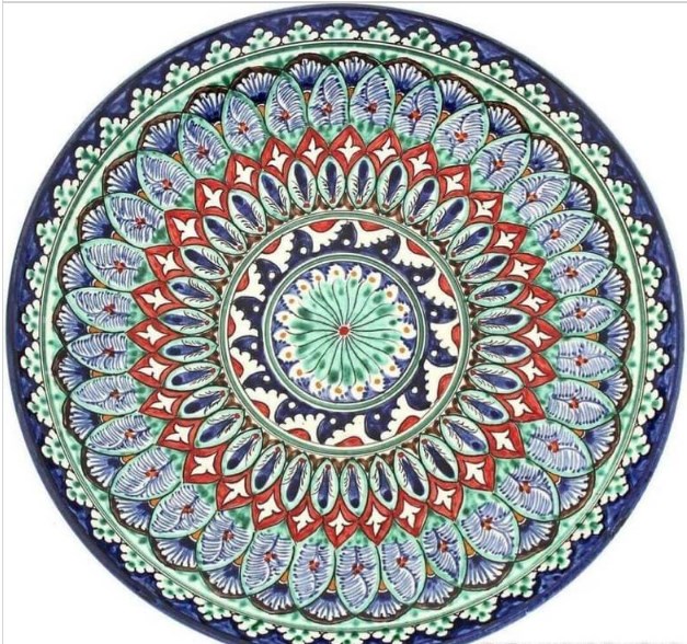 Фото 7. Ляган узбекская тарелка для подачи плова керамический ручная роспись Узбекская тарелка