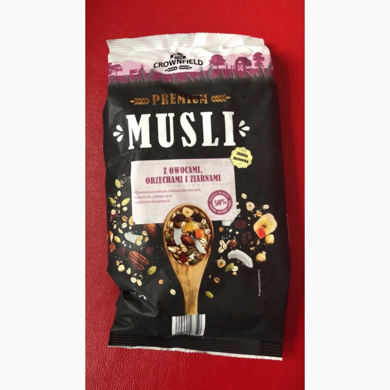 Фото 8. Мюсли Crownfield premium Musli с орехами/сухофруктами овсянка мюслі без сахара Германия