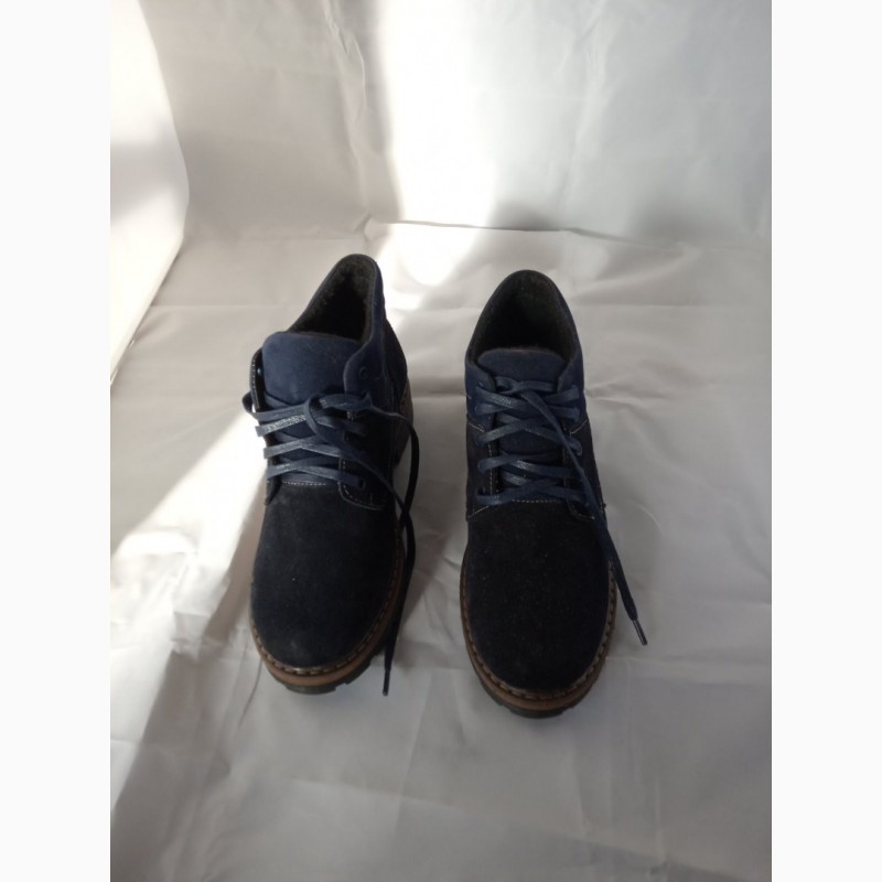 Фото 3. Ботинки женские замш Демисезонные синие ботинки на низком каблуке распродажа