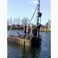 Будівництво берегоукріплення та мостових споруд. Послуги по монтажу паль (свай)на воді