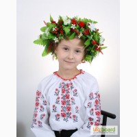 Венок Украинский, венок на обруче, дизайнерские веночки из живых и искусственных цветов