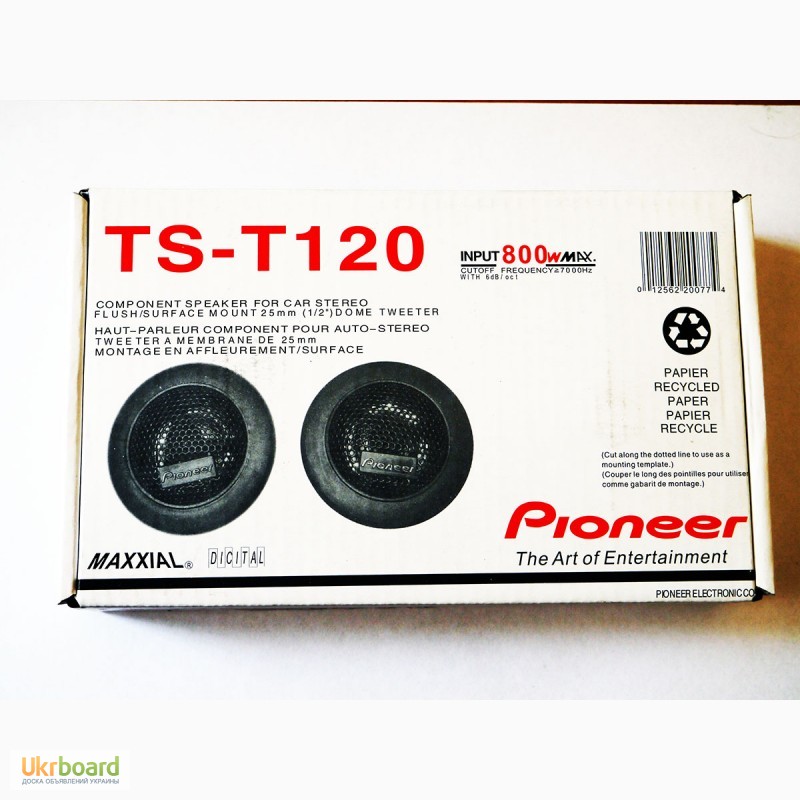 Фото 3. Колонки (динамики) Pioneer TS-T120 твитеры (пищалки) 35W--800W