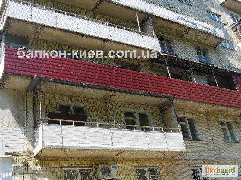 Фото 10. Обшивка балкона снаружи профнастилом. Монтаж наружной обшивки. Киев