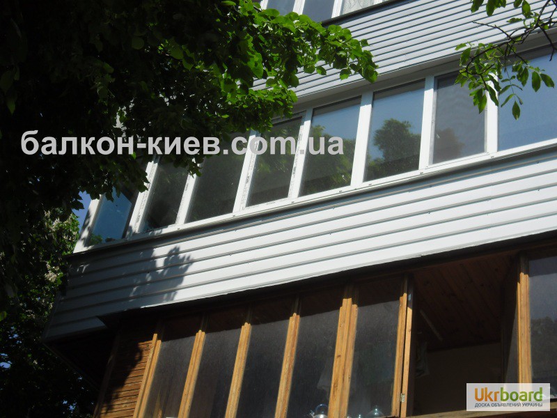 Фото 12. Обшивка балкона снаружи профнастилом. Монтаж наружной обшивки. Киев